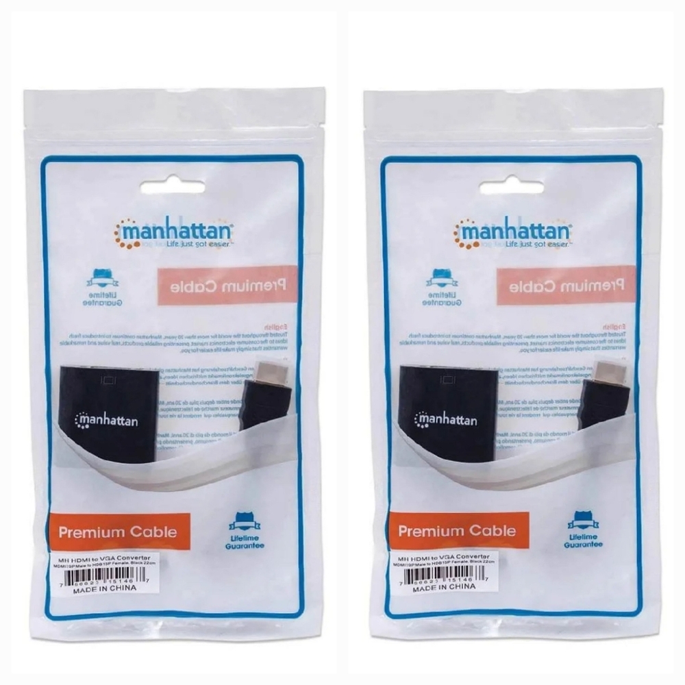*: 2 New Manhattan HDMI Male to VGA Female Converter Cable Cables